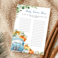 Little Pumpkin Blue Truck Baby Name Race Game