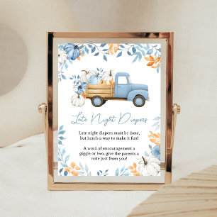 Little Pumpkin Blue Truck Late Night Diapers Sign