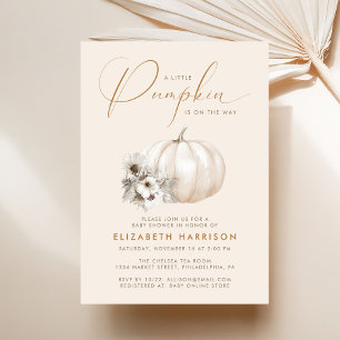 Little Pumpkin Boho Fall Baby Shower Invitation