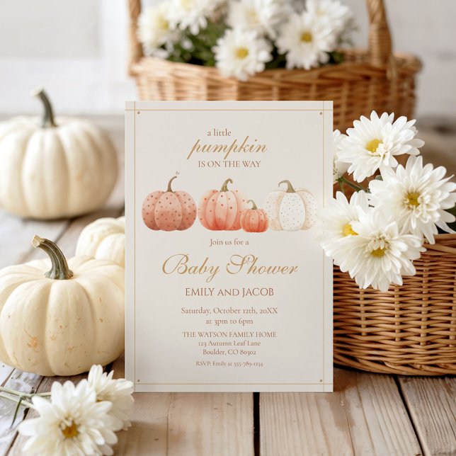 Little Pumpkin Boho Fall Baby Shower Invitation (Creator Uploaded)