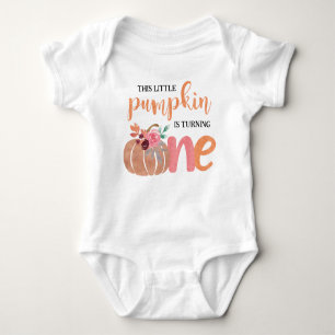 Little Pumpkin Boho Floral 1st Birthday T-Shirt Baby Bodysuit