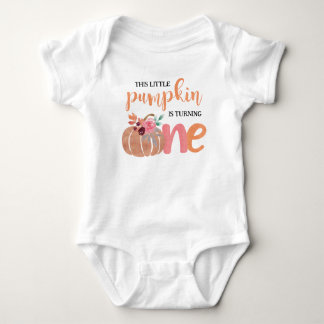 Little Pumpkin Boho Floral 1st Birthday T-Shirt Baby Bodysuit