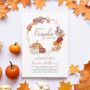 Little Pumpkin Boho Gender Neutral Baby Shower Invitation