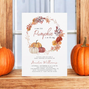 Little Pumpkin Boho Gender Neutral Baby Shower Invitation