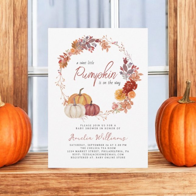 Little Pumpkin Boho Gender Neutral Baby Shower Invitation (Creator Uploaded)
