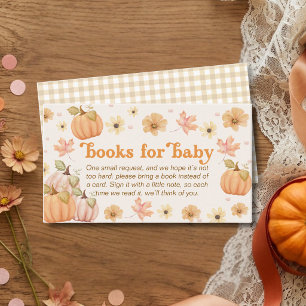 Little Pumpkin Books For Baby Autumn Baby Shower Enclosure Card