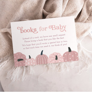 Little Pumpkin Books for Baby Autumn Baby Shower Enclosure Card