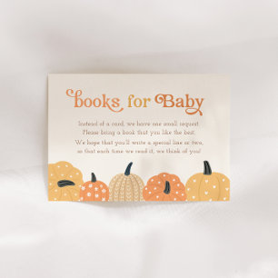 Little Pumpkin Books for Baby Autumn Baby Shower Enclosure Card