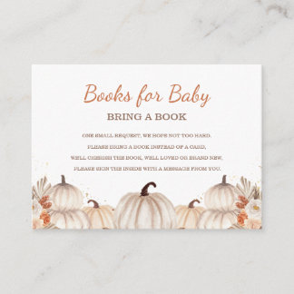 Little Pumpkin Books for Baby, Baby Shower  Enclosure Card