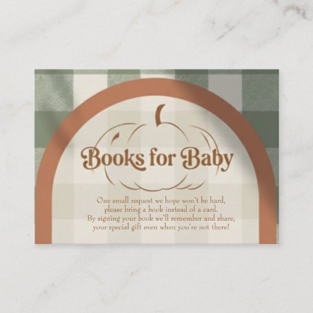 Little Pumpkin Books for Baby Request Card (Front)
