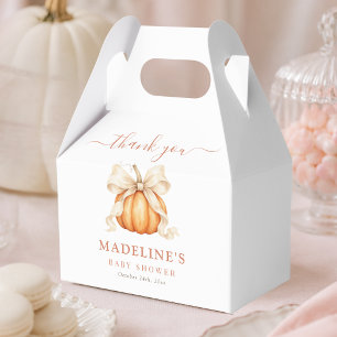 Little Pumpkin Bow Cute Autumn Baby Boy Shower Favour Box