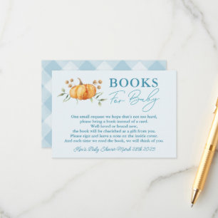 Little Pumpkin Boy Baby Shower Books for Baby Enclosure Card
