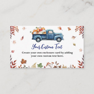 Little Pumpkin Boy Baby Shower Custom Enclosure Card
