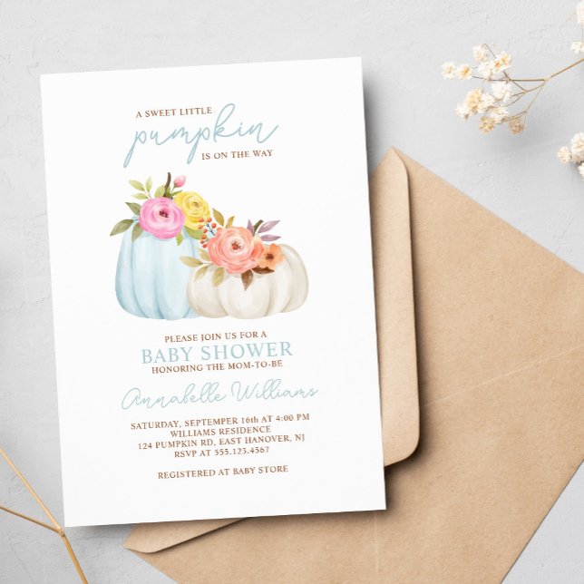 Little Pumpkin Boy Baby Shower Invitation (Creator Uploaded)