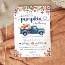 Little Pumpkin Boy Baby Shower Invitation