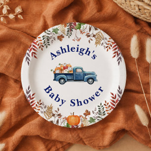 Little Pumpkin Boy Baby Shower Paper Plates