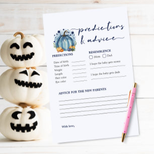 Little Pumpkin Boy Baby Shower Predictions Game
