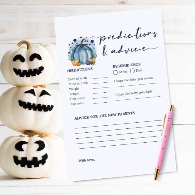 Little Pumpkin Boy Baby Shower Predictions Game (Creator Uploaded)