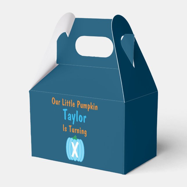 Little Pumpkin Boy Birthday Favour Box (Front Side)