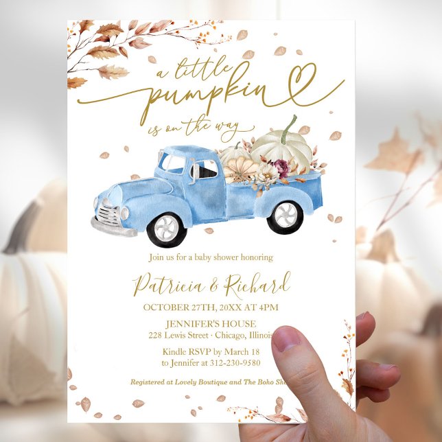 Little Pumpkin Budget Boy Baby Shower Invitation Flyer (Creator Uploaded)