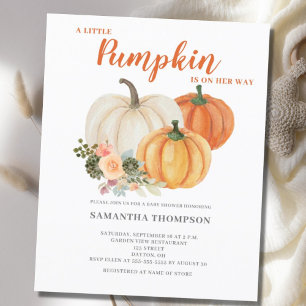 Little Pumpkin Budget Fall Baby Shower Invitation