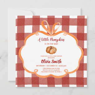 Little Pumpkin Burgundy Ribbon Frame Baby Shower