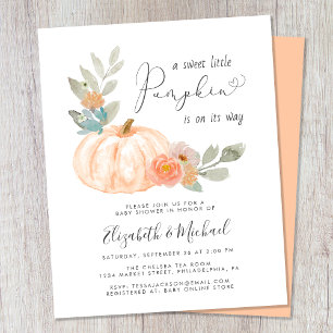 Little Pumpkin Couples Baby Shower Invitation