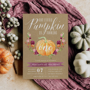 Little Pumpkin Custom Age Birthday Party Invitation