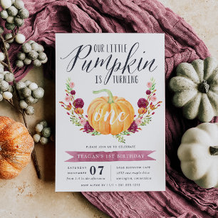 Little Pumpkin Custom Age Birthday Party Invitation