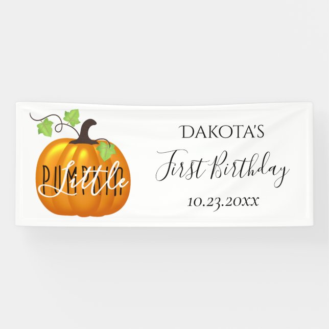 Little Pumpkin | Cute Gender Neutral Baby Banner (Horizontal)