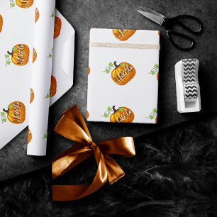 Little Pumpkin   Cute Gender Neutral Baby Wrapping Paper