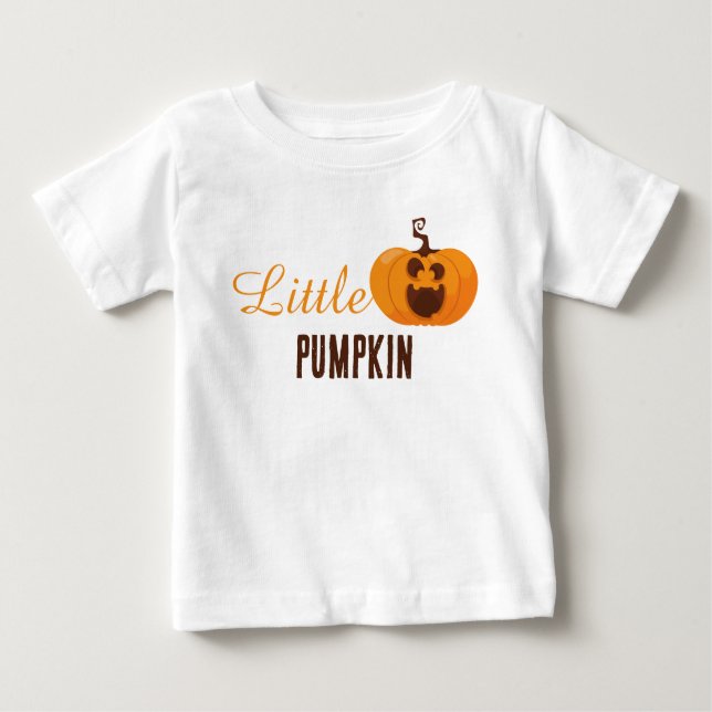 Little Pumpkin Cute Halloween Orange Colourful Baby T-Shirt (Front)