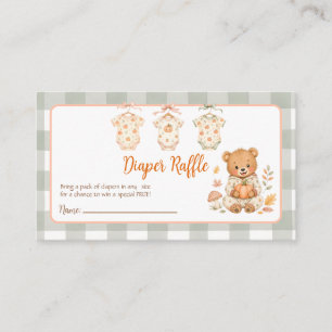 Little Pumpkin Diaper Raffle Baby Insert Card