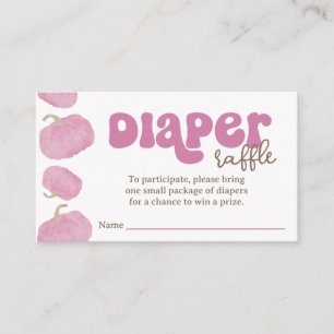 Little Pumpkin Diaper Raffle Baby Shower Game Enclosure Card