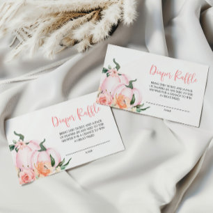 Little Pumpkin Diaper Raffle Enclosure Card