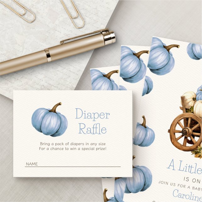 Little Pumpkin Diaper Raffle Shower Enclosure Card (Creator Uploaded)