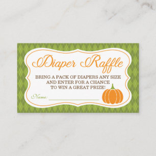 Little Pumpkin Diaper Raffle Ticket Enclosure Card