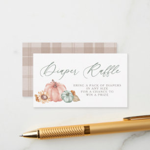 Little Pumpkin Diaper Raffle Tickets Enclosure Card