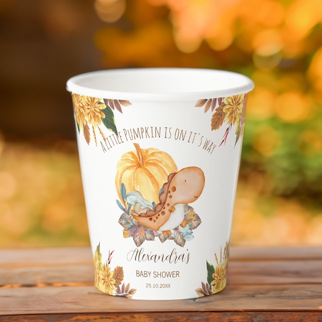Little pumpkin dinosaur fall baby shower paper cups (Little pumpkin dinosaur fall baby shower paper cups)