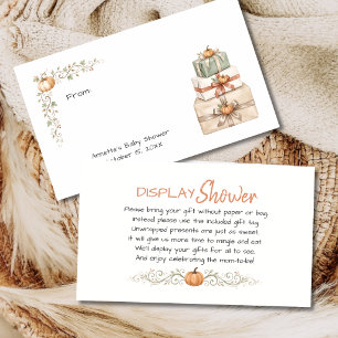 Little Pumpkin Display Shower Watercolor Enclosure Card