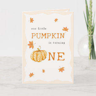 Little Pumpkin Fall Autumn 1st Birthday Invitation