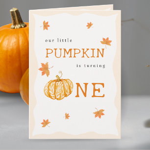 Little Pumpkin Fall Autumn 1st Birthday Invitation