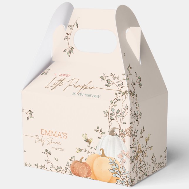 Little Pumpkin Fall Autumn Baby Shower Thank You Favour Box (Front)