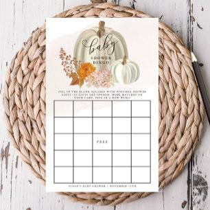 Little Pumpkin Fall Baby Bingo Paper Bingo Card