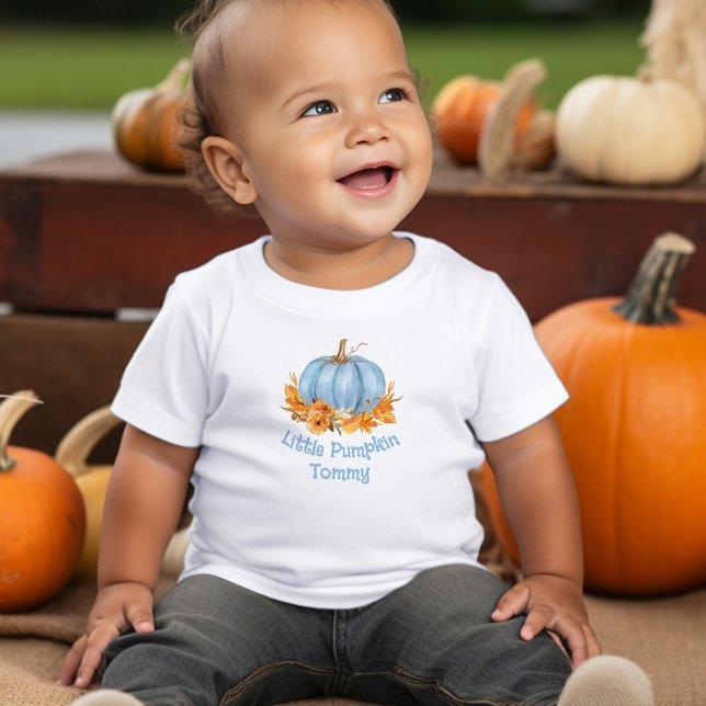 Little Pumpkin Fall Baby Boy Name Baby T-Shirt (Little Pumpkin Fall Baby Boy Name Baby T-Shirt)