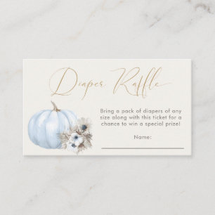 Little Pumpkin Fall Baby Boy Shower Diaper Raffle Enclosure Card