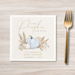 Little Pumpkin Fall Baby Boy Shower Napkin