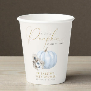 Little Pumpkin Fall Baby Boy Shower Paper Cups