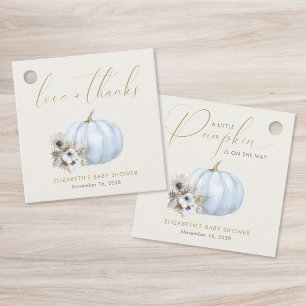 Little Pumpkin Fall Baby Boy Shower Thank You Favour Tags