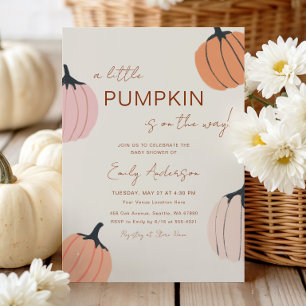 Little Pumpkin Fall Baby Shower Autumn Invitation